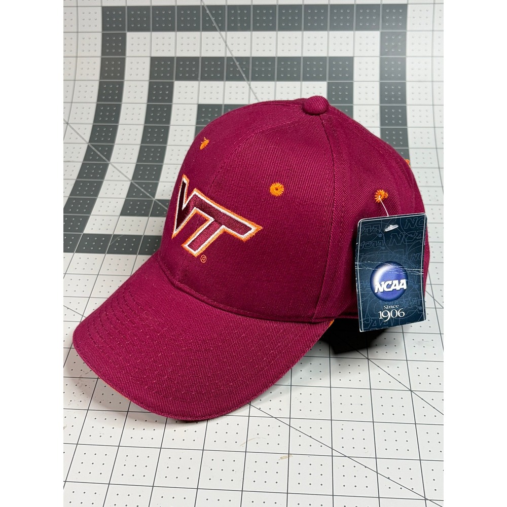 NCAA Virginia Tech Hokies Maroon Orange Adjustable Hat Baseball Cap